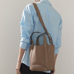 The Horse ALEXIE Tote Bag in Taupe Tan Pebbled Leather Australia Shoulder Strap